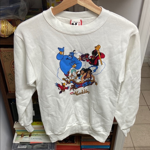 Disney Other - Vintage 90’s Disney Aladdin White Crewneck Sweater